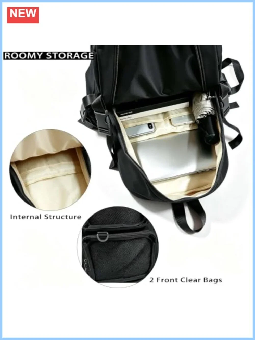 Kawaii Ita Backpack Clear Window Anime Pin Display Bag Y2K Aesthetic Bookbag
